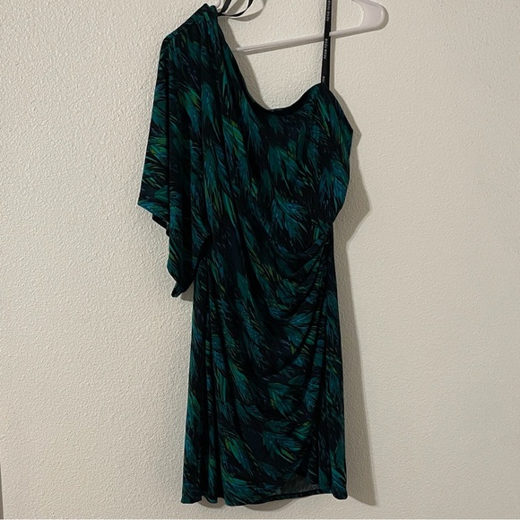 Bisou Bisou Dress Women’s size 14 Teal and Black One-Shoulder Dress - Picture 1 of 5